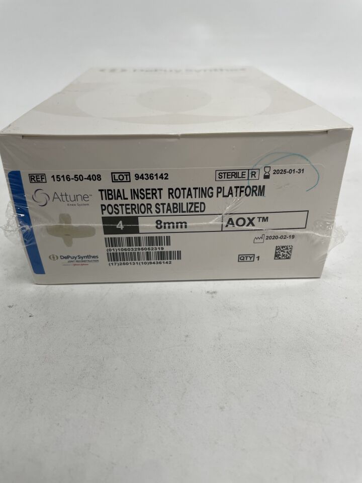 1516-50-408 - DEPUY - Attune Knee System Tibial Insert Rotating Platform Posterior Stabilized 4 8Mm Aox, (BX/1)