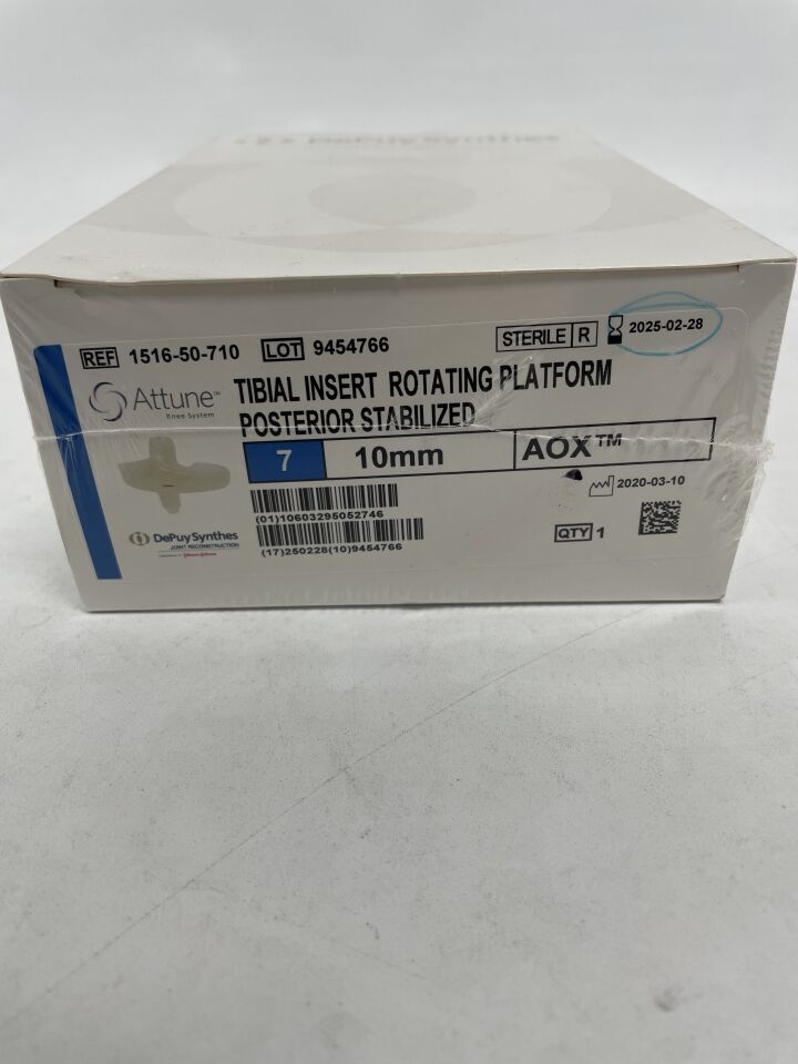 1516-50-710 - DEPUY - Attune Knee System Tibial Insert Rotating Platform Posterior Stabilized 7 10Mm Aox, (BX/1)