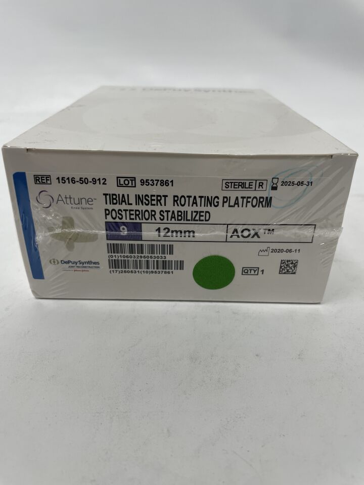 1516-50-912 - DEPUY - Attune Knee System Tibial Insert Rotating Platform Posterior Stabilized Size 9 12Mm Aox, (BX/1)