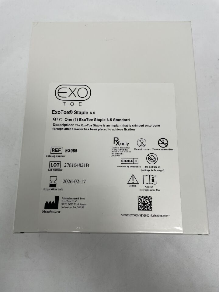 EX065 - EXOTOE - EX065 Staple 6.5, (BX/1)