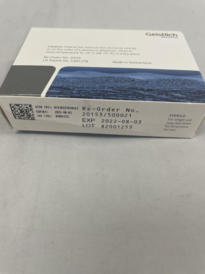 20153 - GEISTLICH PHARMA - Bio-Gide Resorbable Bilayer Collagen Membrance, 40 x 50mm, (BX/1)