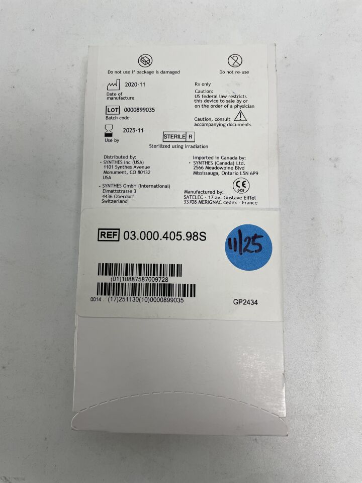 03.000.405.98S - SYNTHES - Scalpel Round, 0.7 x 9mm, (EA)