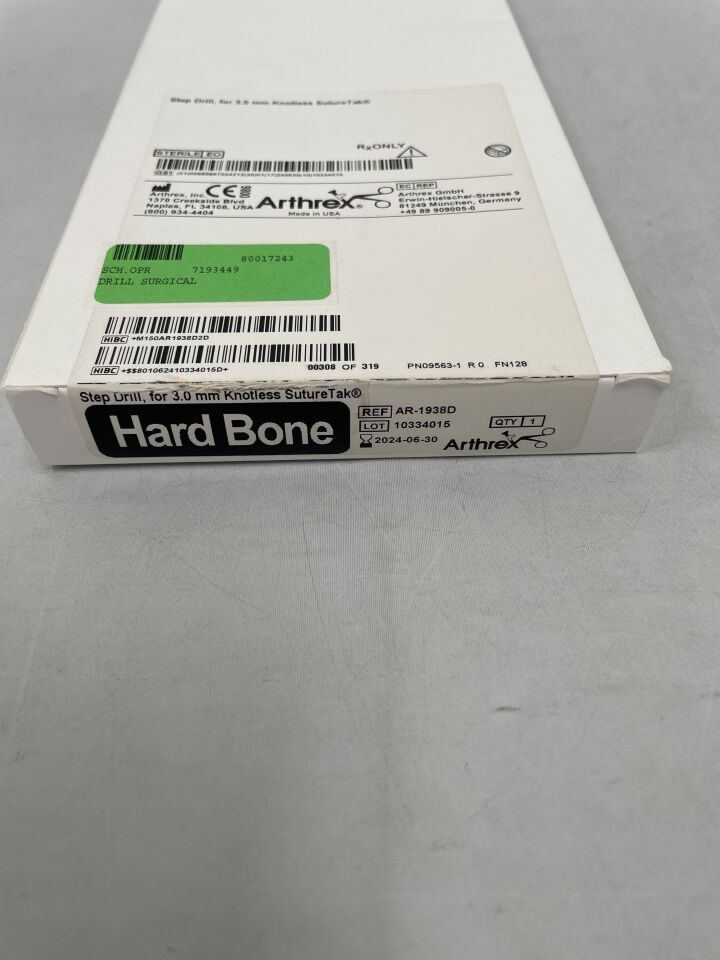 AR-1938D - ARTHREX - 2.6mm Step Drill for 3mm SutureTak (Hard Bone), (BX/1)