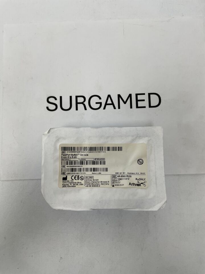 AR-6592-08-50 - ARTHREX - PassPort Button Cannula, 8mm inner diameter X 5cm, (EA)