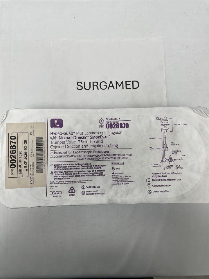 26870 - BARD - Hydro-Surg Plus Irrigator with SmokEvac and Probe Tip, (EA)