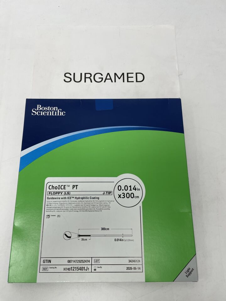 1215401J - BOSTON SCIENTIFIC - Choice PT Floppy Guidewire, 0.014 in. dia. x 300 cm Length, (BX/1)