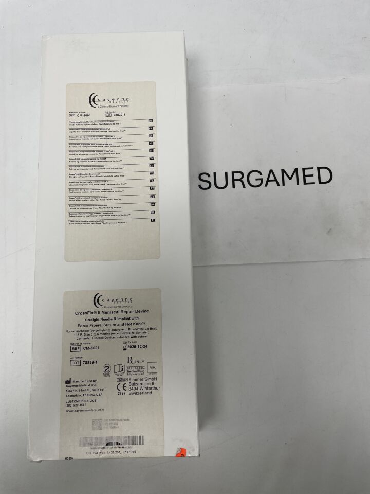 CM8001 - CAYENNE MEDICAL - CrossFix II Meniscal Repair Device, Straight, (BX/1)