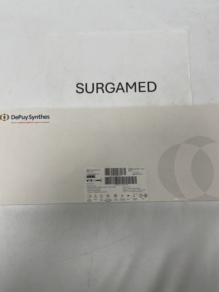 08.702.017S - DEPUY - Vertecem II Mixing Kit, includes 1 Vertecem II Mixer with Cement Powder, 1 Monomer Glass Ampoule, (BX/1)