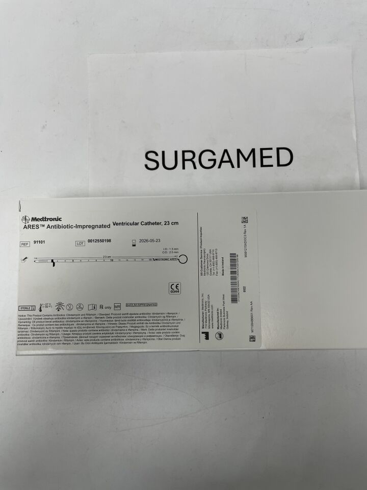 91101 - MEDTRONIC - ARES Antibiotic-Impregnated Ventricular Catheter - 23cm, (BX/1)