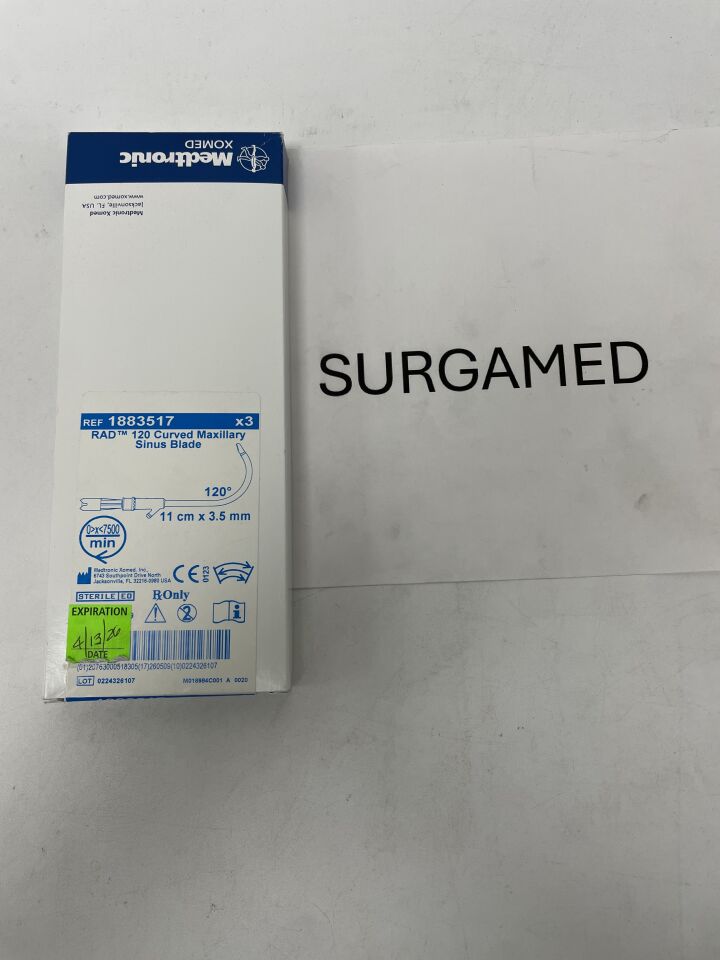 1883517 - MEDTRONIC - 3.5mm RAD 120 Curved Sinus Blade, 11cm, (BX/3)