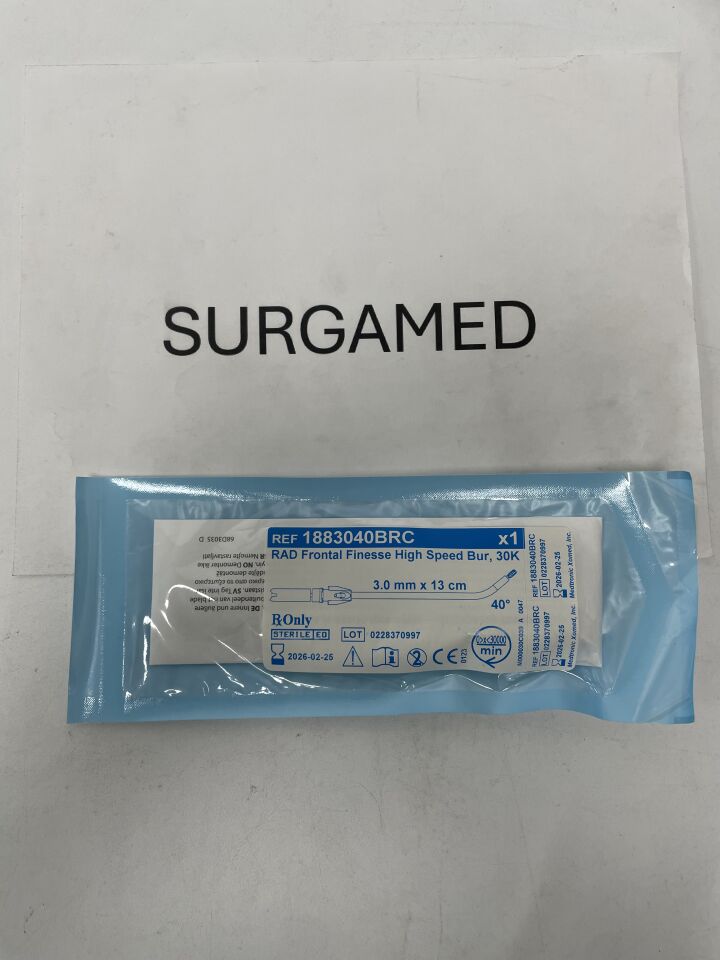 1883040BRC - MEDTRONIC - 30K Frontal Finesse Barrel Burr, 3 mm dia. x 13 cm Length, 40 ° Angle, (EA)