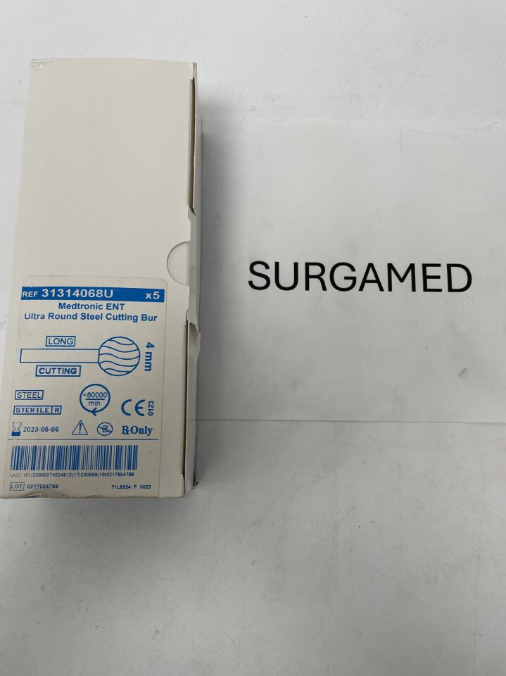 31314068U - MEDTRONIC - ENT Ultra Round Steel Cutting Bur 4mm, (BX/5)