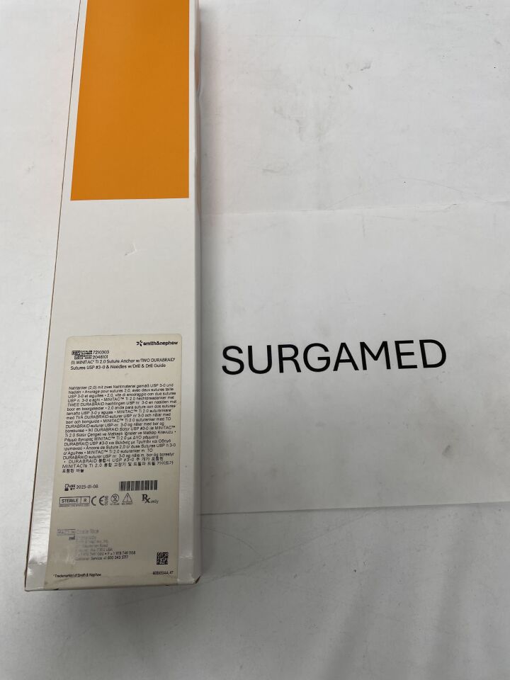 7210303 - SMITH & NEPHEW - Minitac Ti 2.0 Titanium Suture Anchor, 2mm, (BX/1)