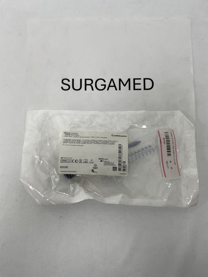 72200905 - SMITH & NEPHEW - Clear-Trac Polycarbonate Complete Cannula System, 7 x 72 mm, (EA)