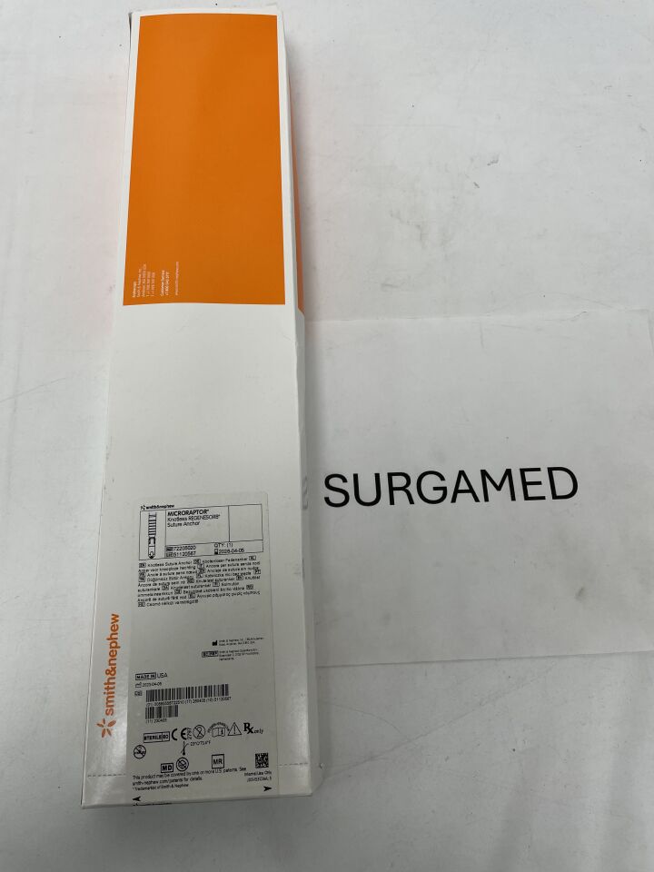 72205020 - SMITH & NEPHEW - MicroRaptor Knotless Regenesorb Suture Anchor, (BX/1)
