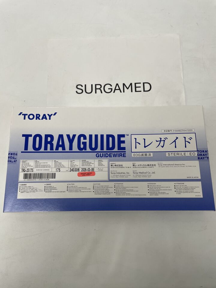 TRG-25175 - TORAY - Guidewire, Stainless Steel w/Spring Coil 0.025" x 175cm, (BX)