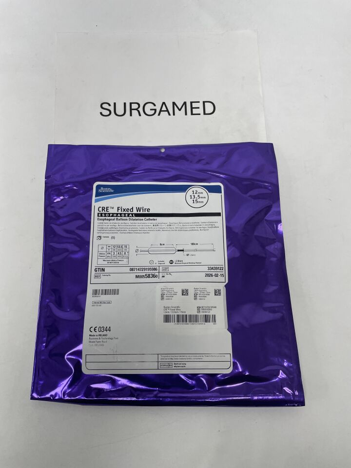 5836 - BOSTON SCIENTIFIC - CRE Fixed Wire Esophageal Balloon Dilatation Catheter, 6FR x 180cm, 12mm/13.5mm/15mm, (EA)