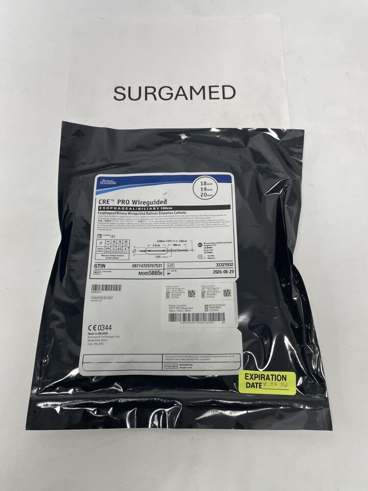 5865 - BOSTON SCIENTIFIC - CRE PRO Wireguided Esophageal/Biliary Balloon Dilatation Catheter, 7.5FR x 180cm, 18mm/19mm/20mm, (EA)