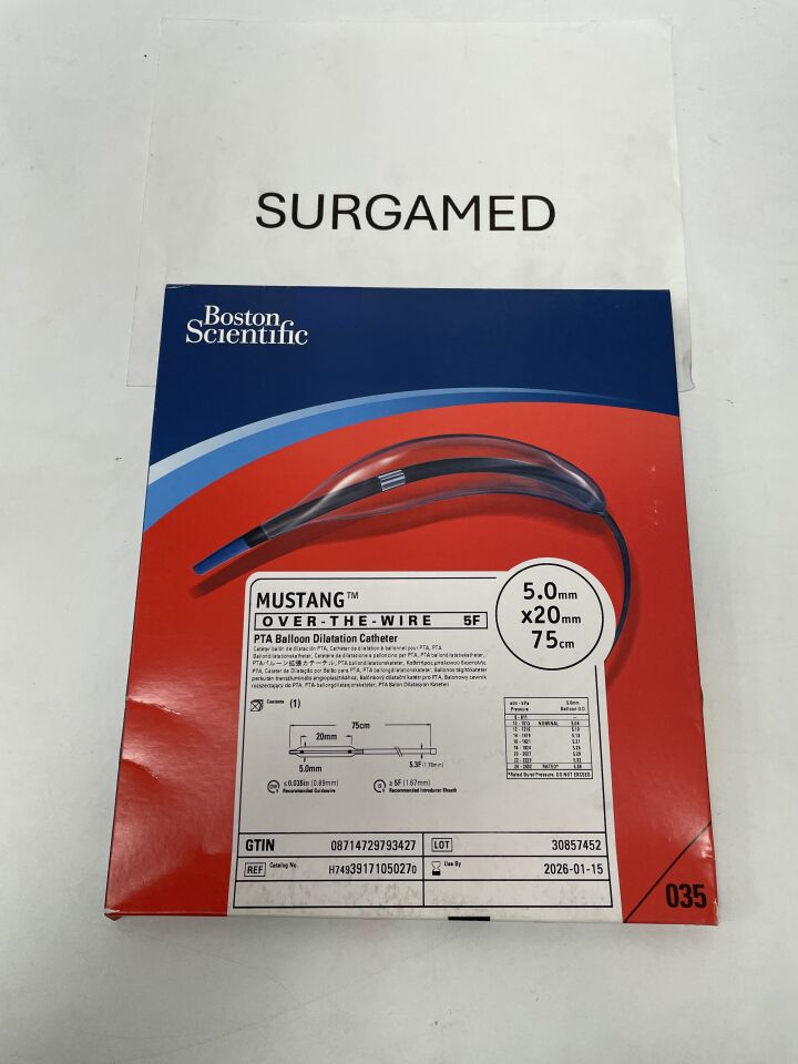 3917105027 - BOSTON SCIENTIFIC - Mustang OTW PTA Balloon Dilatation Catheter - 5.0mm x 20mm x 75cm, (BX/1)