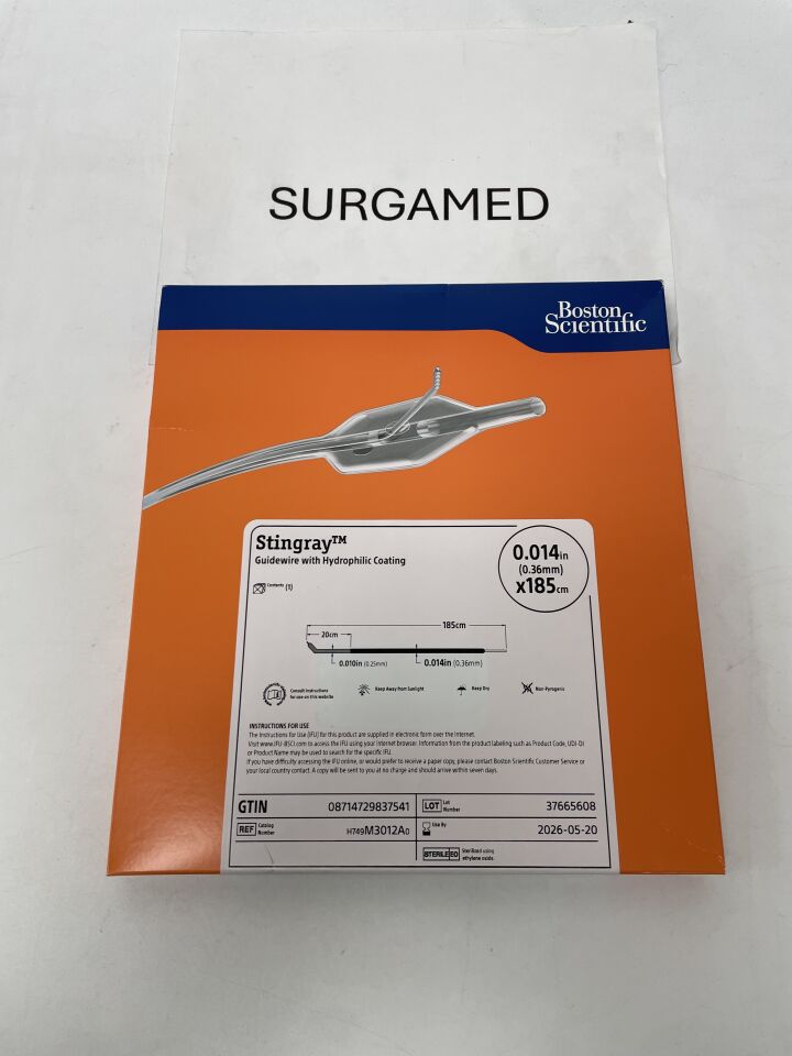 M3012A - BOSTON SCIENTIFIC - Stingray Guidewire with Hydrophilic Coating - .014" x 185cm, (BX/1)