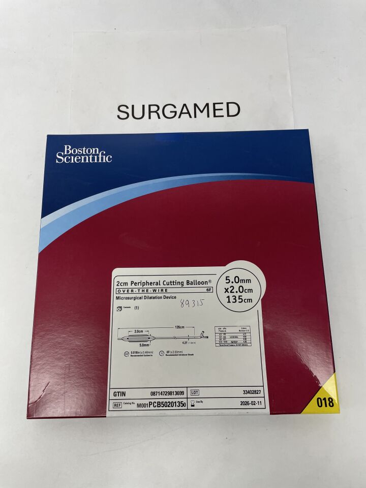 PCB5020135 - BOSTON SCIENTIFIC - 2cm Peripheral Cutting Balloon Microsurgical Dilatation Device - OTW - 6F - 5.0mm x 2.0cm x 135cm, (BX/1)