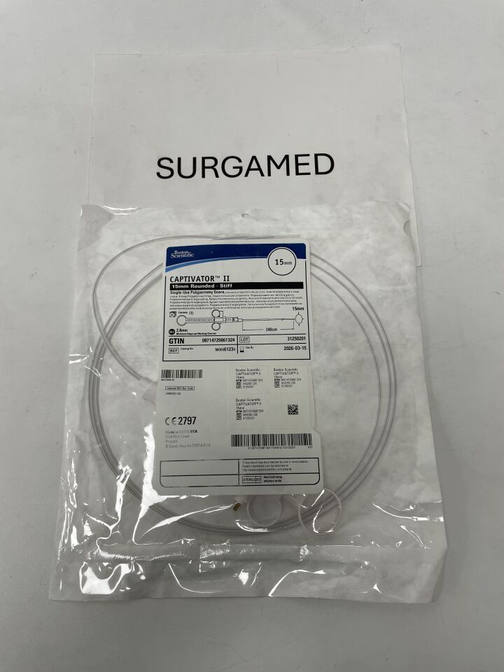 6123 - BOSTON SCIENTIFIC - Captivator II Single-Use Round Stiff Snare, 240 cm Length, 15 mm Loop Width, (EA)