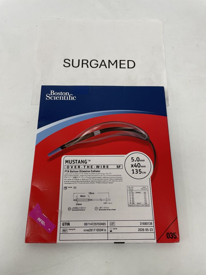 3917105041 - BOSTON SCIENTIFIC - Mustang OTW PTA Balloon Dilatation Catheter - 5.0mm x 40mm x 135cm, (BX/1)