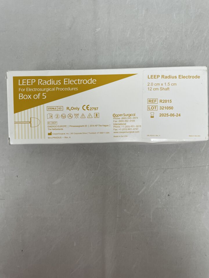 R2015 - COOPER SURGICAL - LEEP Radius Electrode, 2.0cm x 1.5cm, 12cm Shaft, (BX/5)