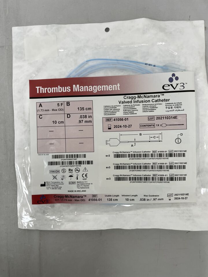 41056-01 - EV3 - ev3 Cragg-McNamara Valved Infusion Catheter, 5F x 135cm x 10cm x .038", (EA)
