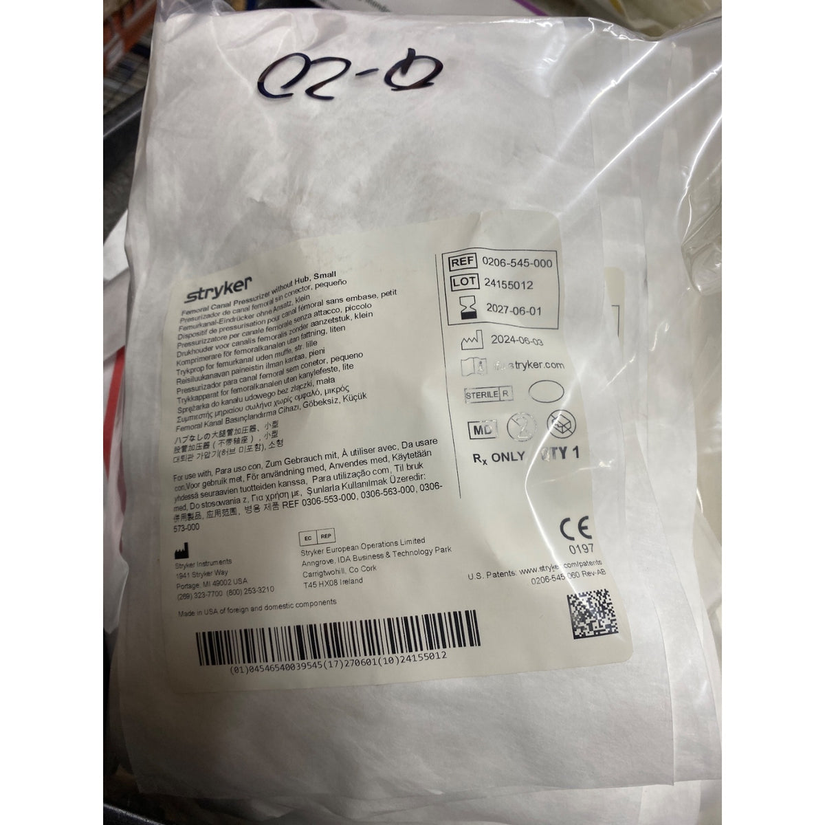 0206-545-000 - STRYKER - Femoral Canal Pressurizer without Hub, Small, (EA/1)