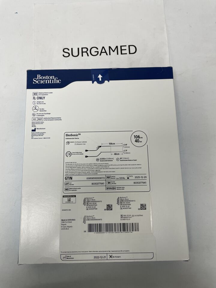 5514 - BOSTON SCIENTIFIC - EkoSonic Endovascular Device - Infusion Catheter and Ultrasonic Core - 106cm x 40cm, (BX/1)