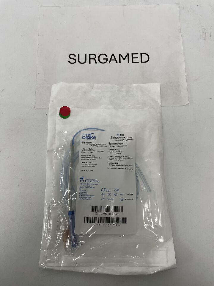 2231 - ETHICON - Blake Round Hubless Silicone Drains, 19 Fr Size, (EA)