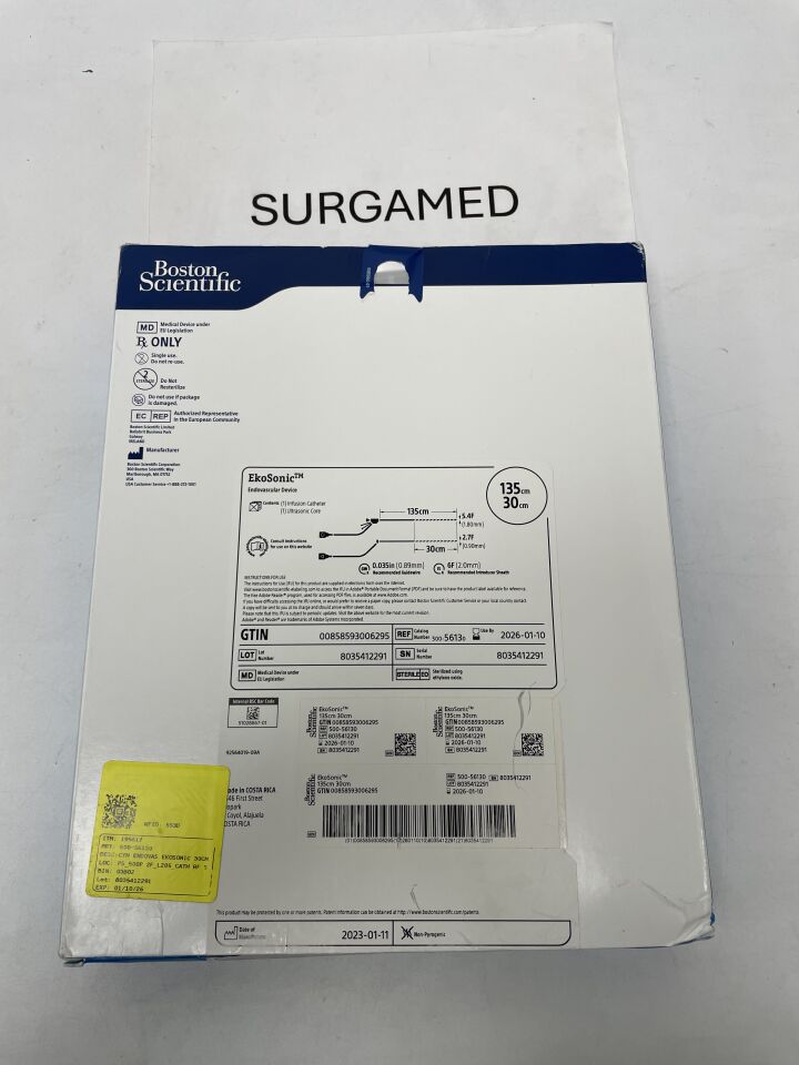 5613 - BOSTON SCIENTIFIC - EkoSonic Endovascular Device - Infusion Catheter and Ultrasonic Core - 135cm x 30cm, (BX/1)