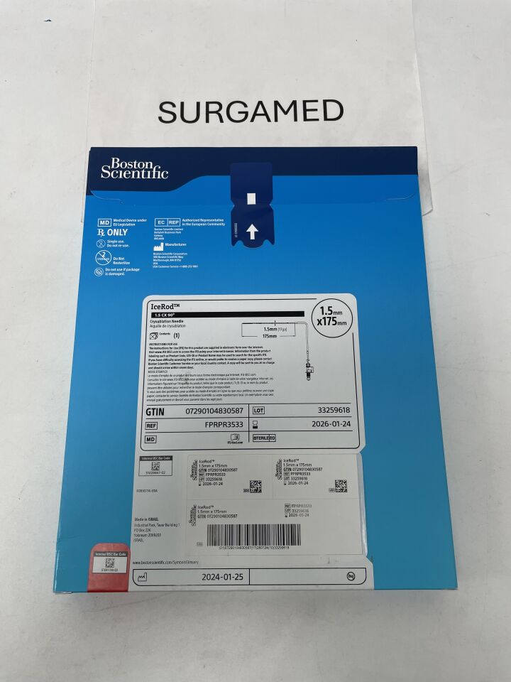 FPRPR3533 - BOSTON SCIENTIFIC - IceRod 1.5 CX Cryoablation Needle - 90 ° Angled - Red Handle - 1.5mm/17G x 175mm, (BX/1)