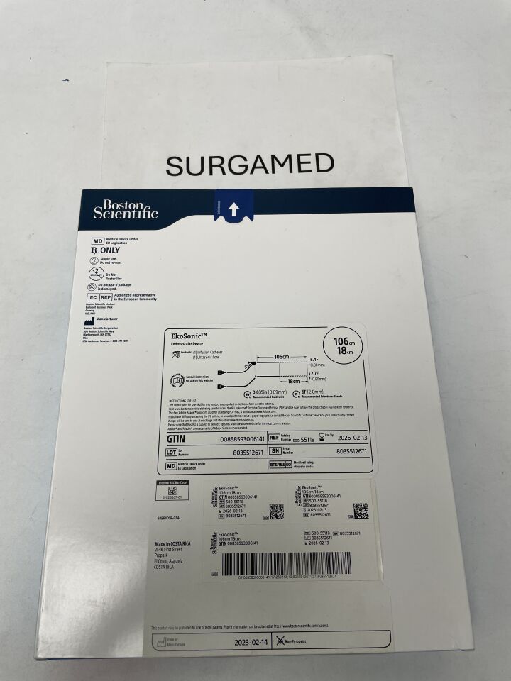 5511 - BOSTON SCIENTIFIC - EkoSonic Endovascular Device - Infusion Catheter and Ultrasonic Core - 106cm x 18cm, (BX/1)