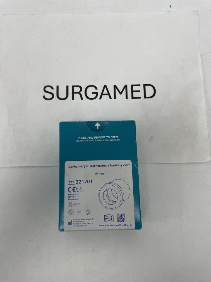 221201 - BOSTON MEDICAL - Montgomery Tracheostomy Speaking Valve, Color: White, 15mm, (BX/1)