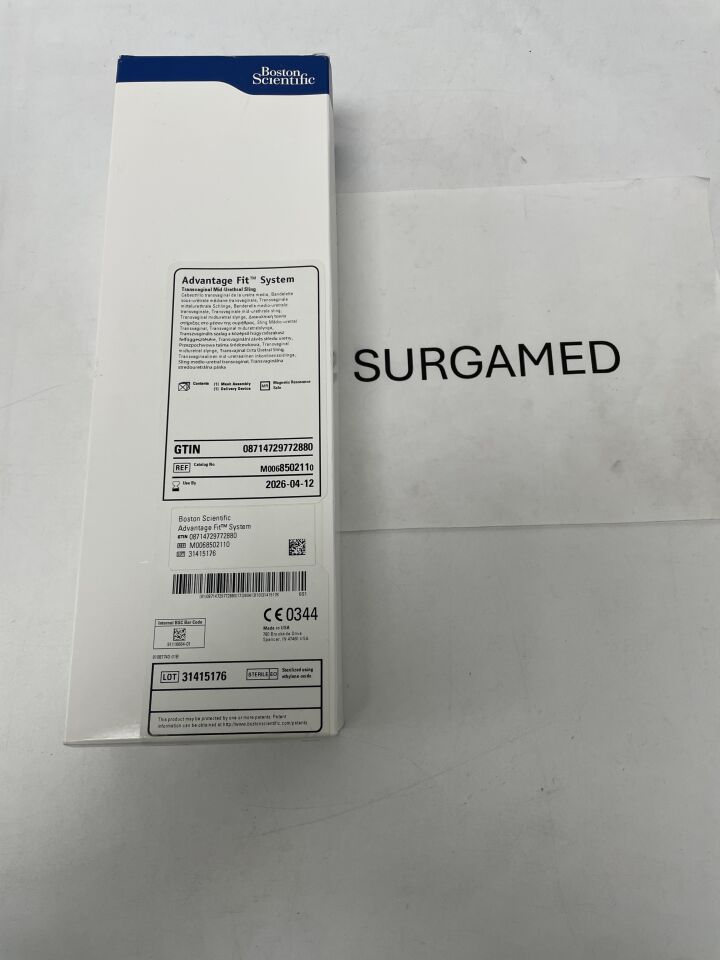 850211 - BOSTON SCIENTIFIC - Advantage Fit System, Transvaginal Mid-Urethral Sling, includes 1 Delivery Device and 1 Mesh Assembly, (BX/1)