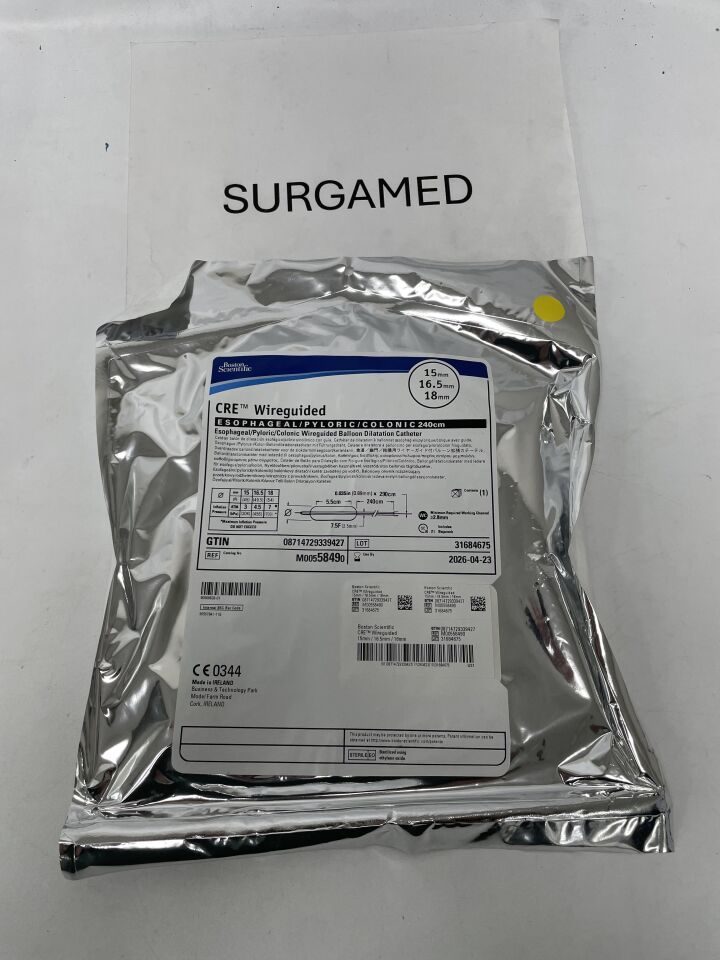 5849 - BOSTON SCIENTIFIC - CRE Wireguided Esophageal/Pyloric/Colonic Balloon Dilatation Catheter, 7.5FR x 240cm, 15mm/16.5mm/18mm, (EA)