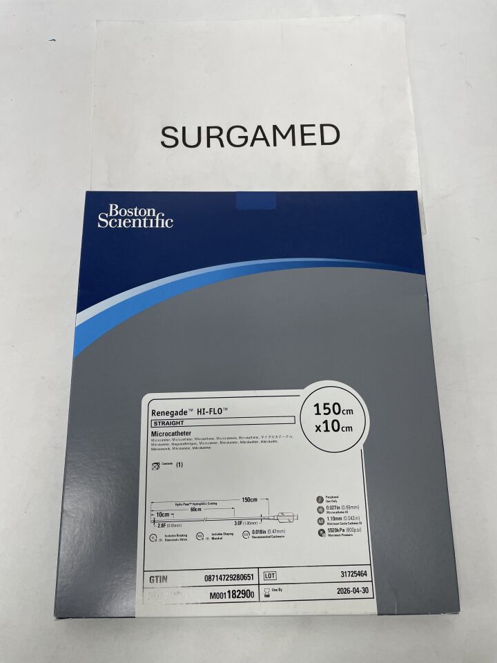 18290 - BOSTON SCIENTIFIC - Renegade HI-FLO Straight Microcatheter 150cm x 10cm, (BX/1)