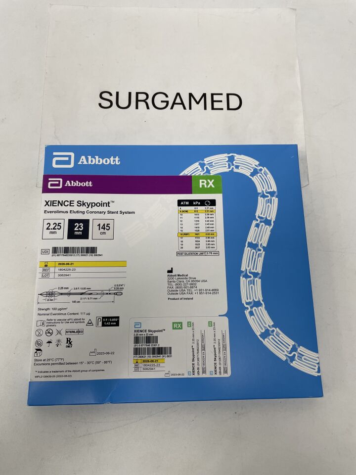 1804225-23 - ABBOTT - Xience Skypoint Everolimus Eluting Coronary Stent System - RX - 2.25mm x 23mm x 145cm, (BX/1)
