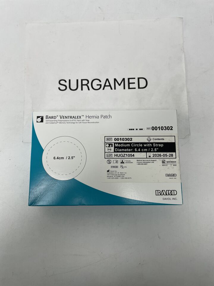 10302 - BARD - Ventralex Hernia Patch, Medium Circle w/Strap 6.4cm, (BX/2)