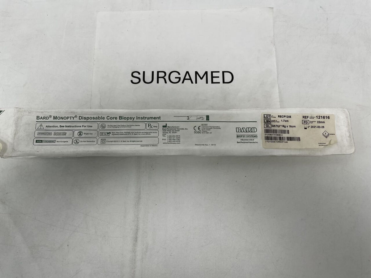 121616 - BARD - Monopty Disposable Core Biopsy Instrument, 22mm Penetration Depth, 16G x 16cm Needle, (EA)