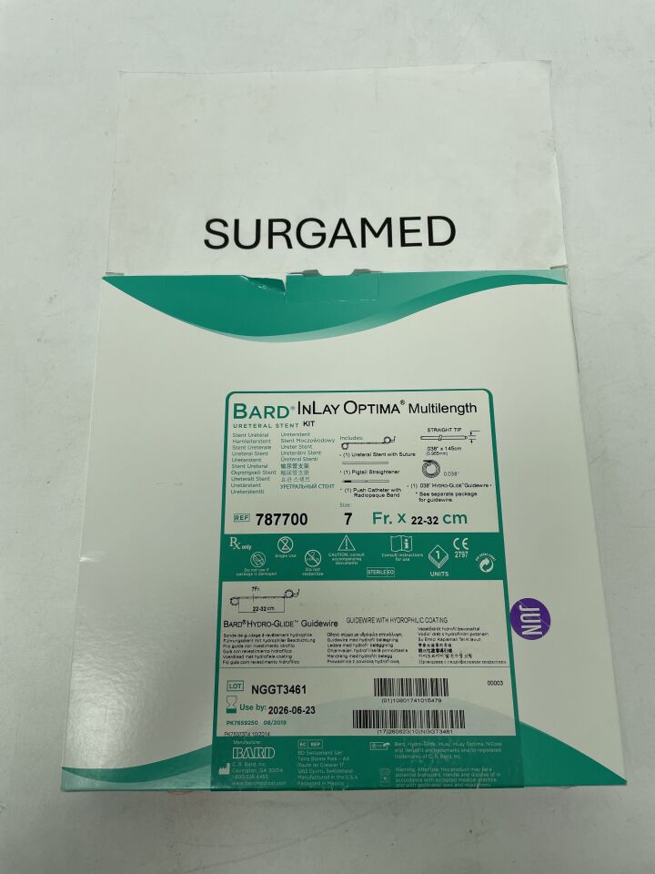 787700 - BARD - Inlay Optima Ureteral Stent, 7Fr x 22-32cm, (BX/1)