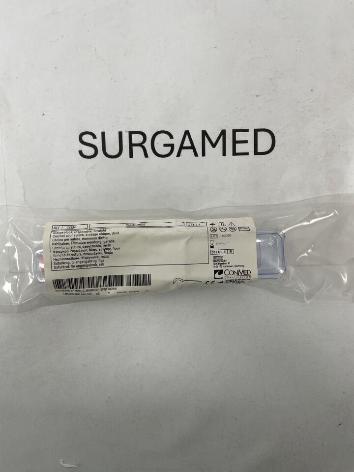 C6384 - CONMED - Spectrum II Straight Suture Hook, Pink Handle Color, (EA)