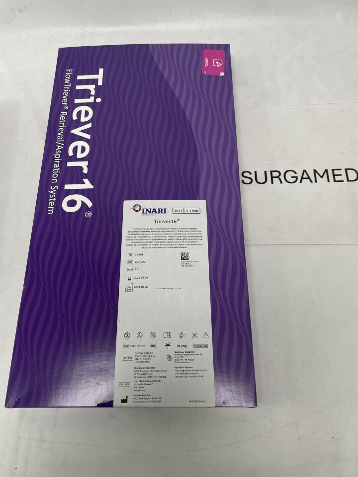 25-101 - INARI MEDICAL - Triever16 Embolectomy Catheter - 16Fr x .035" x 107cm, (BX/1)