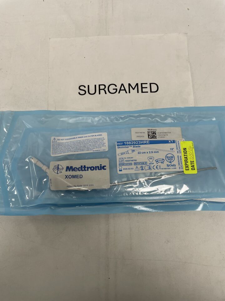 1882923HRE - MEDTRONIC - 2.9mm Rotatable Skimmer Angle-Tip Blade: 22cm, (EA)