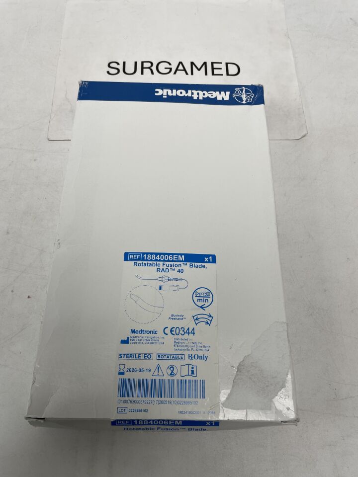 1884006EM - MEDTRONIC - 4.0mm RAD 40 Curved Rotatable Blade with Automated EM Tracking, (BX/1)