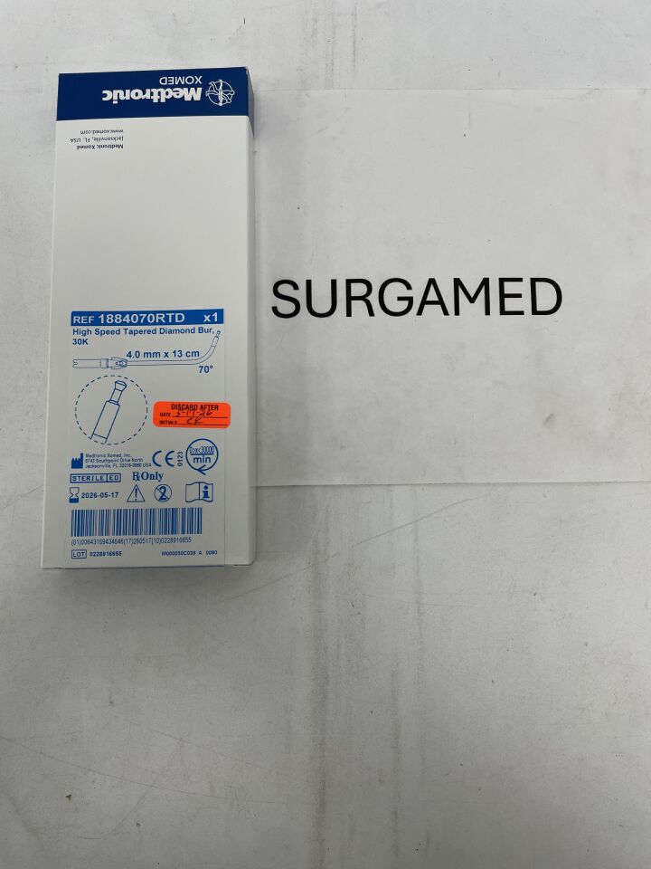 1884070RTD - MEDTRONIC - 30K High Speed Tapered Diamond Bur, 4.0mm x 13cm, 70 degree, (BX/1)