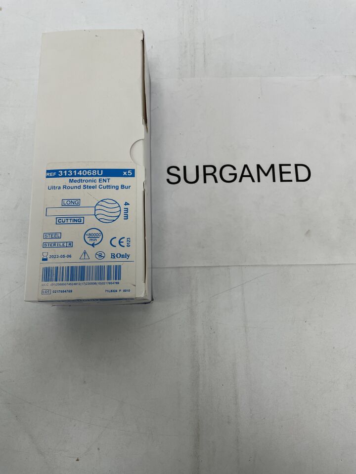 31314068U - MEDTRONIC - ENT Ultra Round Steel Cutting Bur 4mm, (BX/5)