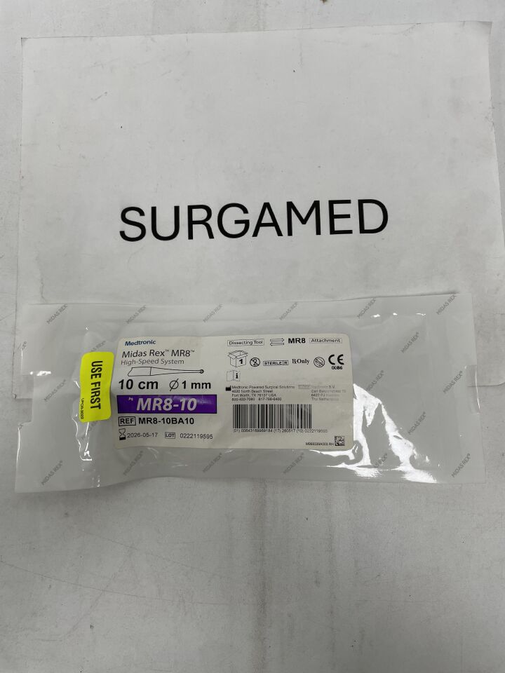 MR8-10BA10 - MEDTRONIC - Midas Rex MR8 Ball Fluted Dissecting Tool, 10 cm Shaft Length, 1 mm Head Diameter, (EA)